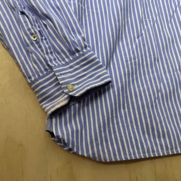 Converse Men's Blue and White Striped Button Down Shirt Cotton XXL - Picture 4 of 14